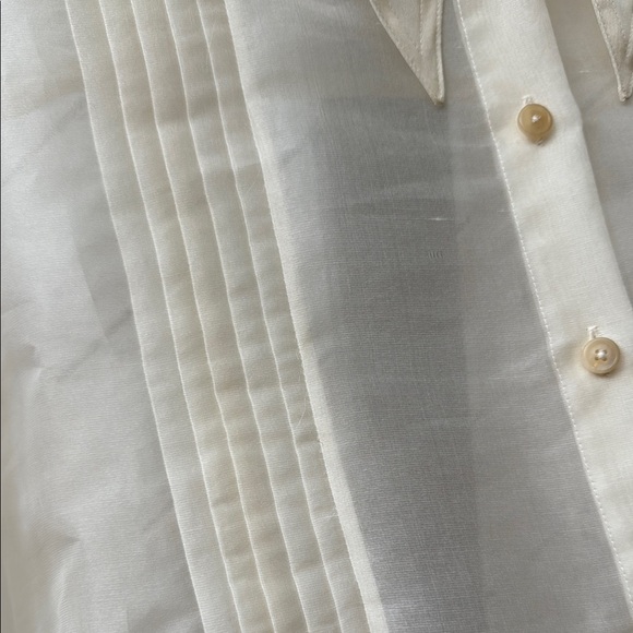 KHAITE Nori Pleated Front Silk Organza Semi Sheer Dress Shirt Sz 4 NWOT - Picture 9 of 16
